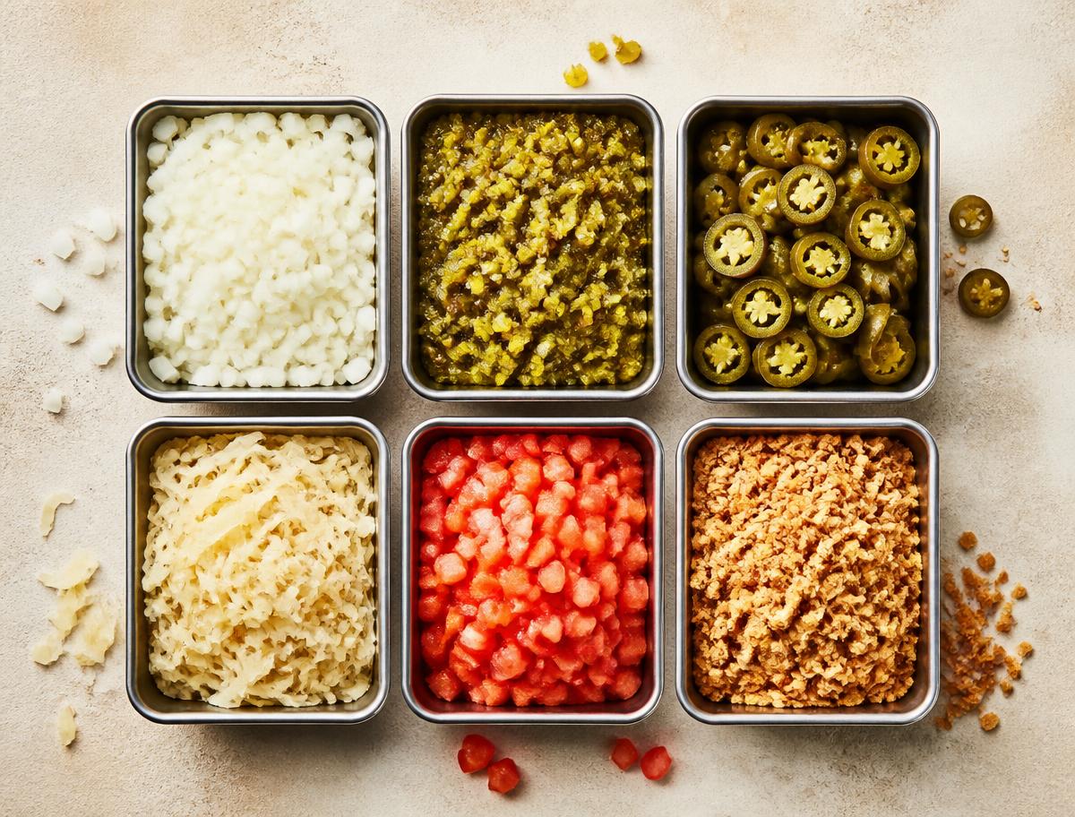 Toppings at Happy Dog Hotdogs
